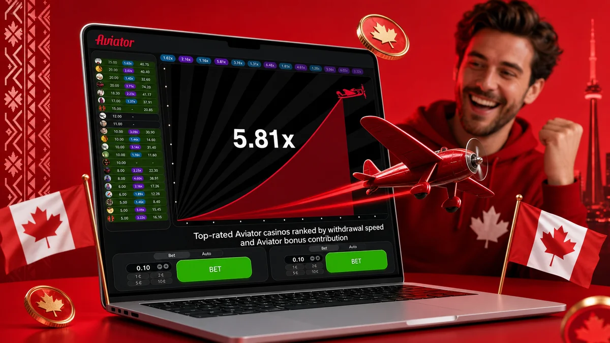Ranked comparison of Canadian Aviator casinos showing ratings, payment methods and welcome bonuses side by side